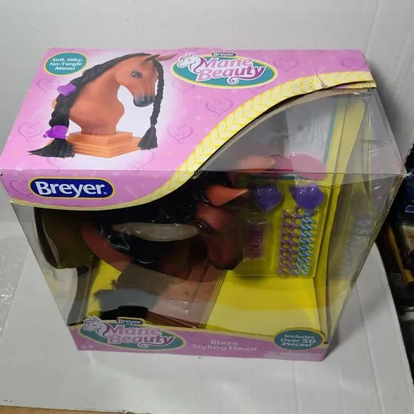 Breyer Mane Beauty Blaze Styling Head Horse Hair 50 Pieces Comb Curlers HTF - Picture 4 of 6